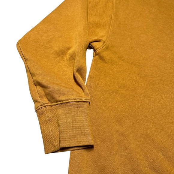 Nike Kids’s Center Swoosh Logo Crewneck Hoodie Mustard Yellow Medium - Picture 4 of 11